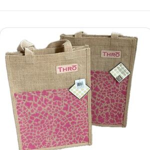 Thro (2) Jute Tote medium Bags